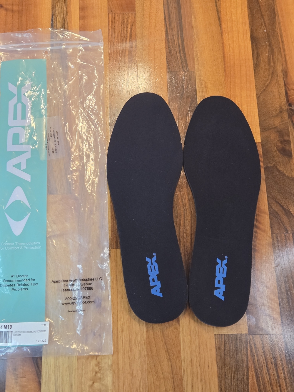 Apex Foot Health Men’s Contour Thermothotic Insoles - Size M10